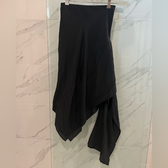 Topshop Dresses & Skirts - Topshop Boutique black silk asymmetrical drape skirt